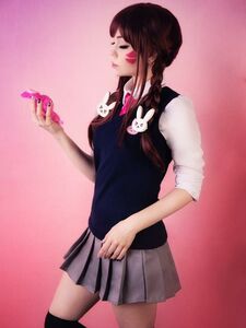 Caticorn Play. D.Va. Overwatch. Schoolgirl (15 pictures)